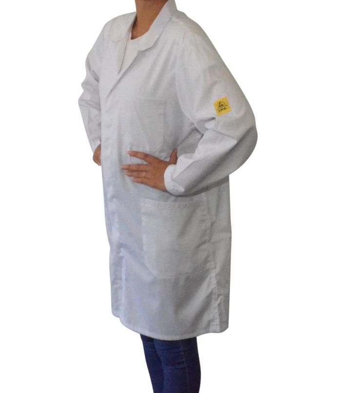 EUROSTAT White Unisex Reusable Lab Coat, 3XL