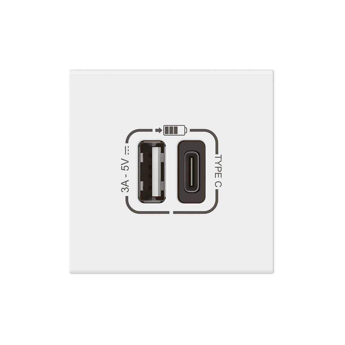 Legrand Mosaic White 2 Gang USB Socket, 2 Poles, 3A, Indoor Use