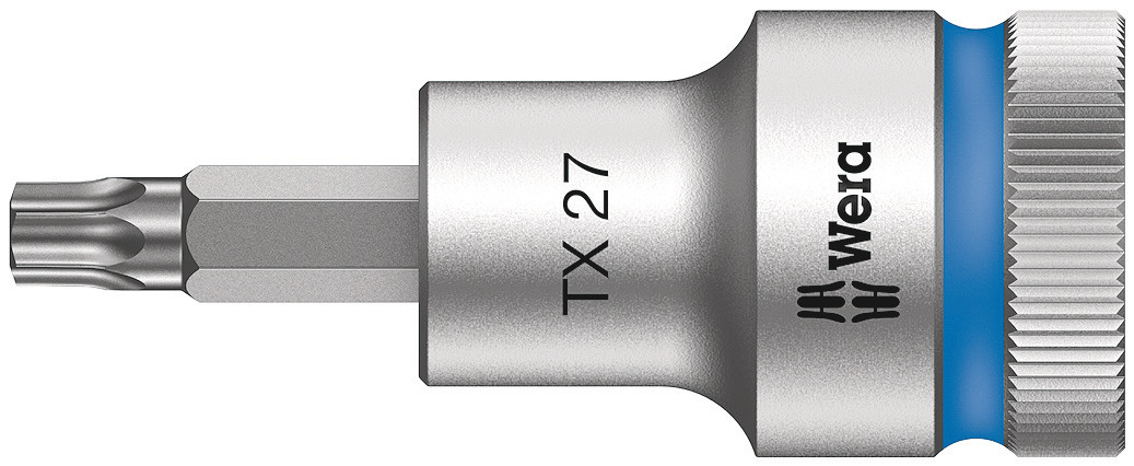 Wera 1/2 in Drive Bit Socket, Torx Bit, T27, 60 mm Overall Length