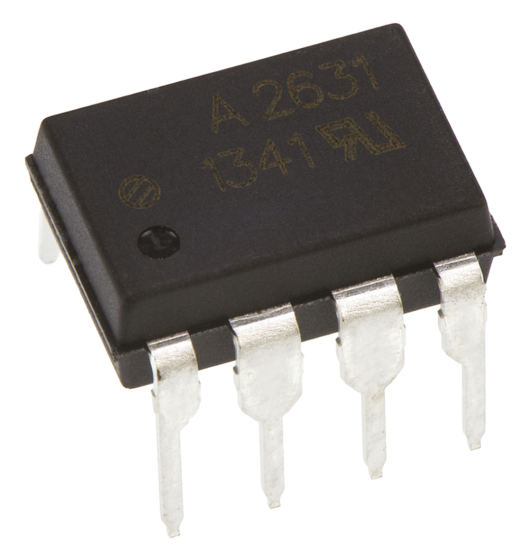 Broadcom, HCPL-2631-000E DC Input Transistor Output Dual Optocoupler, Through Hole, 8-Pin DIP