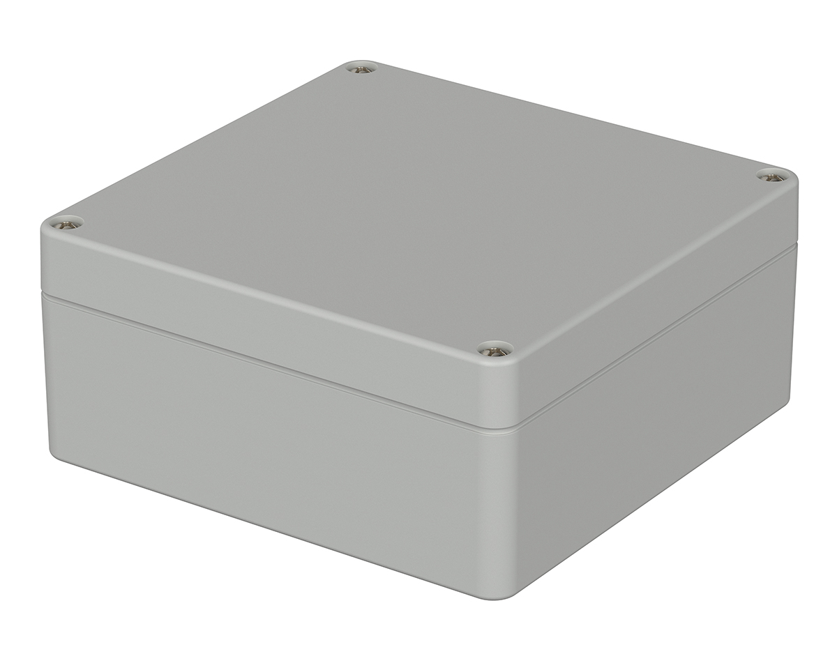 Bopla Euromas Series Grey ABS Enclosure, IP65, Flanged, Grey Lid, 122 x 120 x 55mm