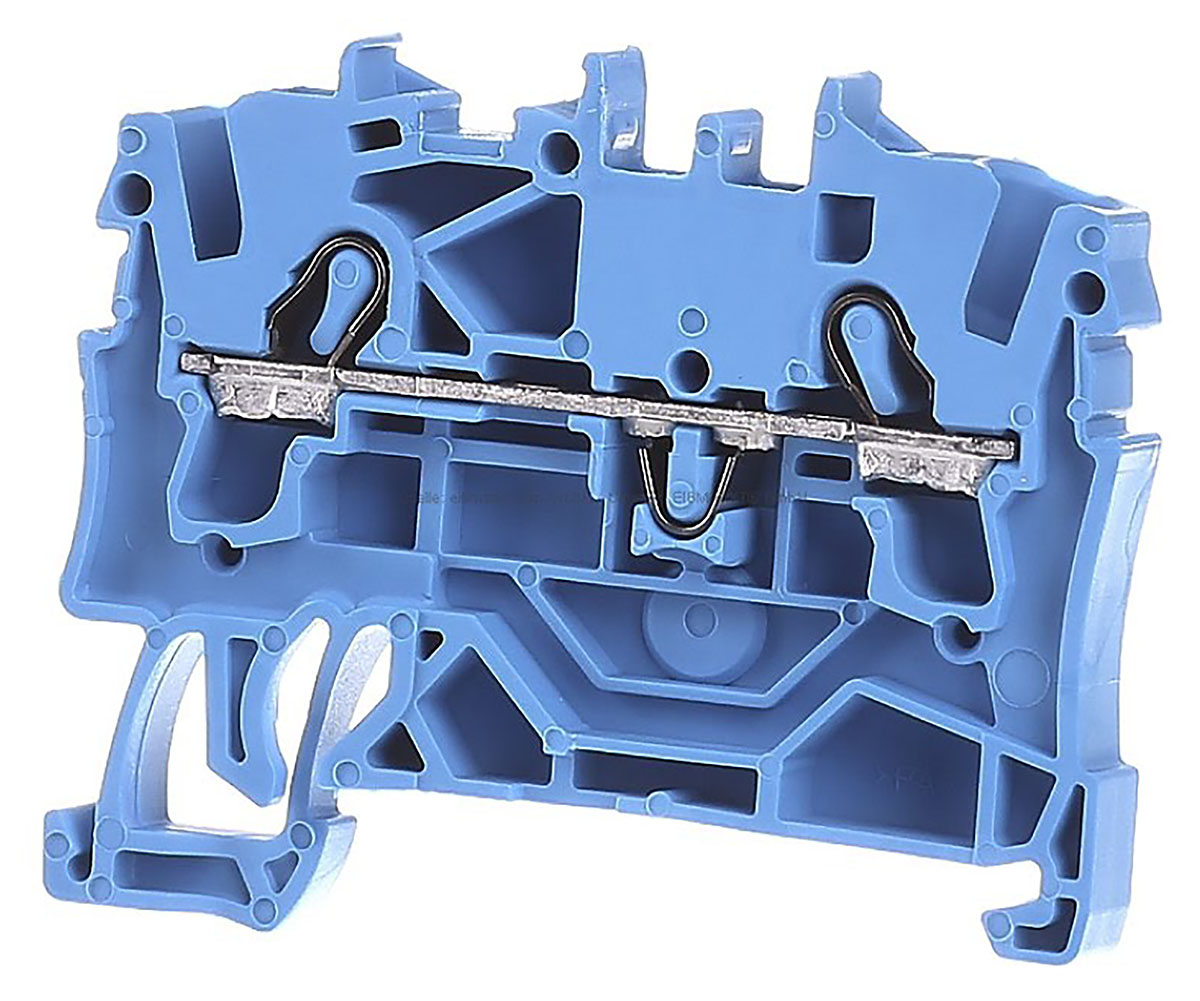 WAGO 2002-1204 TOPJOB S, 2002 Series Blue, 2.5mm², Single-Level, Push-In Cage Clamp Termination, ATEX, IECEx