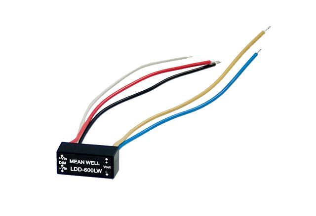 MEAN WELL LED Driver, 2 → 32V Output, 20W Output, 600mA Output, Constant Current Dimmable