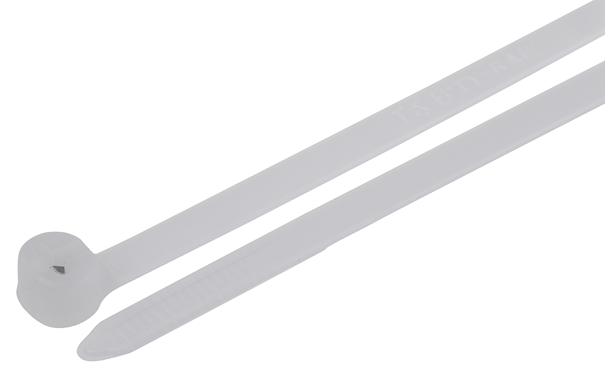 Thomas & Betts Cable Ties, 360.68mm x 4.83 mm, Natural Nylon, Pk-100