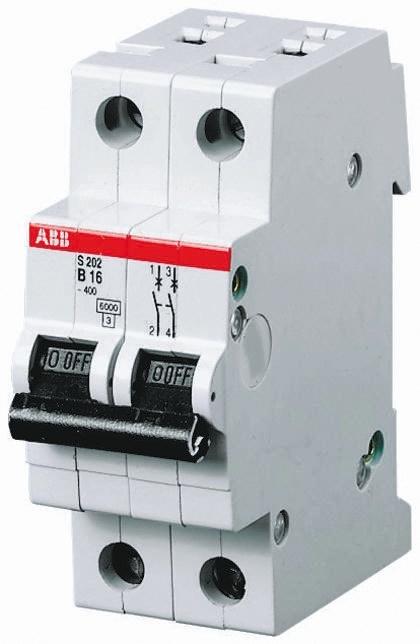 ABB System Pro M Compact S200M MCB, 2P, 2A Curve D, 400V AC, 125V DC, 10 kA Breaking Capacity
