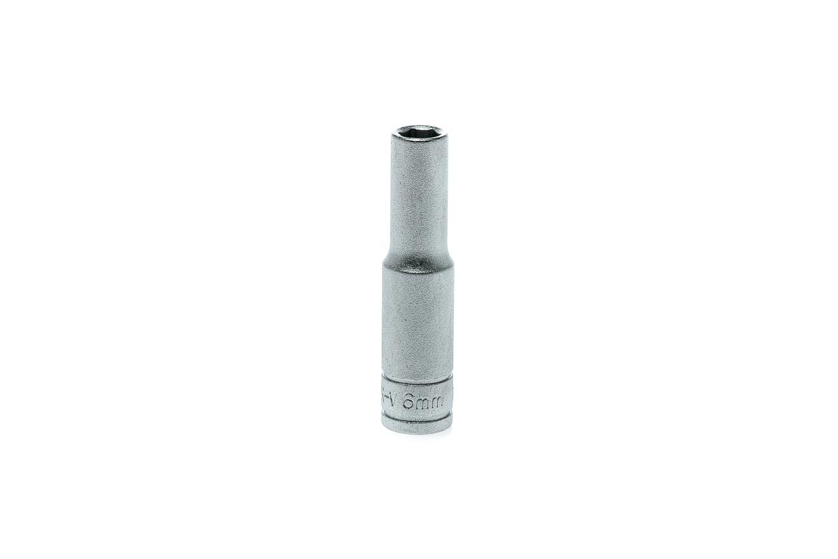 Teng Tools 1/4 in Drive 6mm Deep Socket, 6 point, 49.5 mm Overall Length