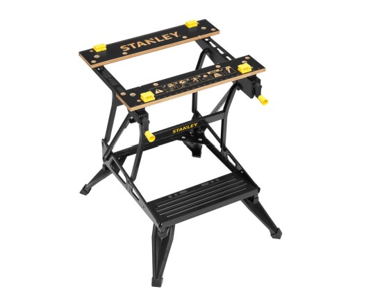 Stanley STST83400-1 Portable Steel Workbench, 250kg Max Load, Adjustable Height, 505cm x 775cm x 50cm