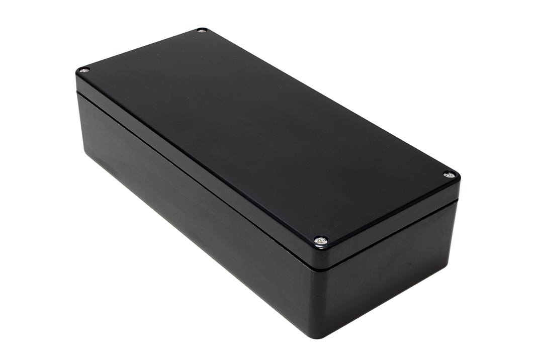Hammond 1590ZGRPBK Series Black Fibreglass Reinforced Polyester Enclosure, IP66, 361 x 160 x 90mm