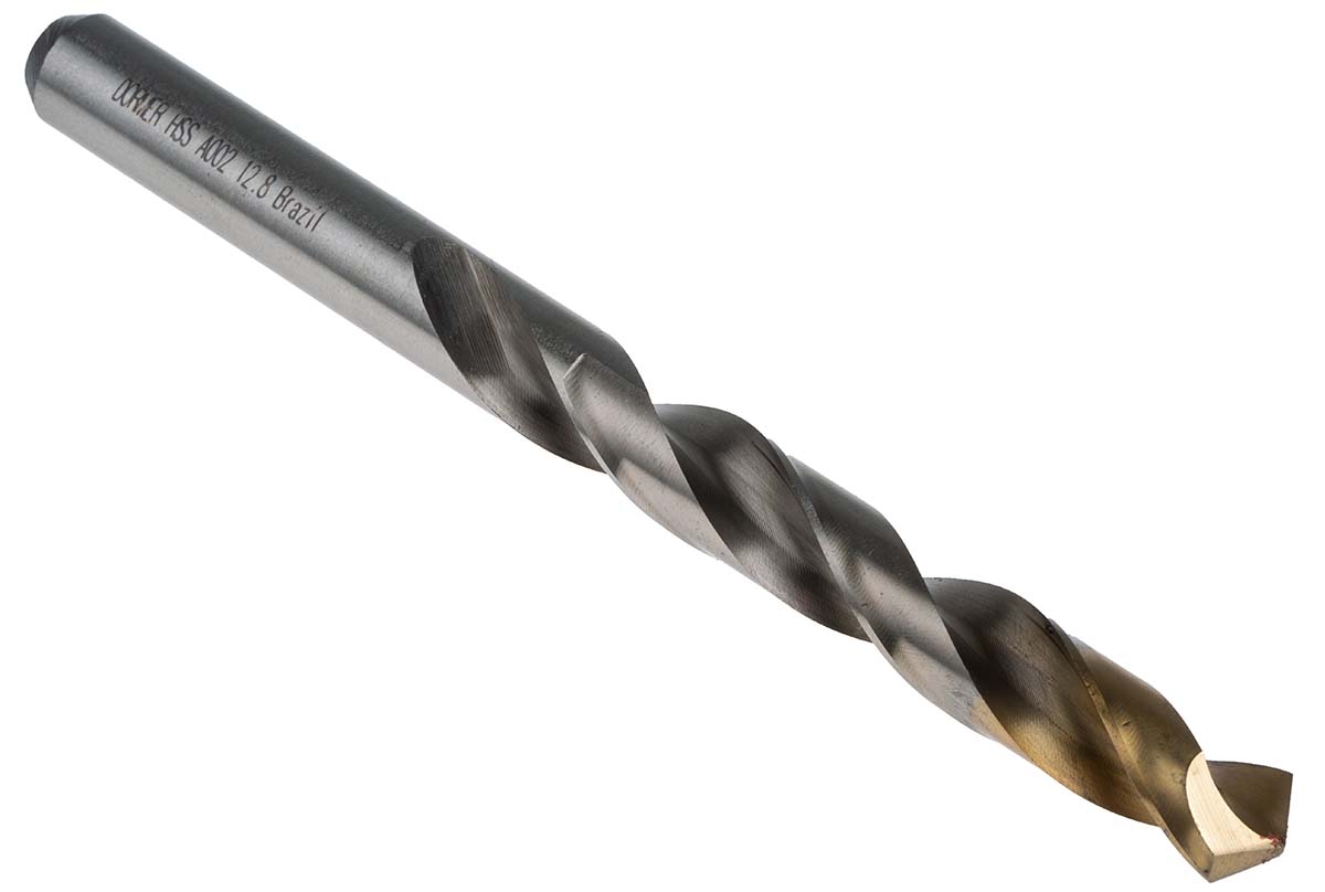 Dormer A002 Series HSS Twist Drill Bit for Steel, 12.8mm Diameter, 151 mm Overall
