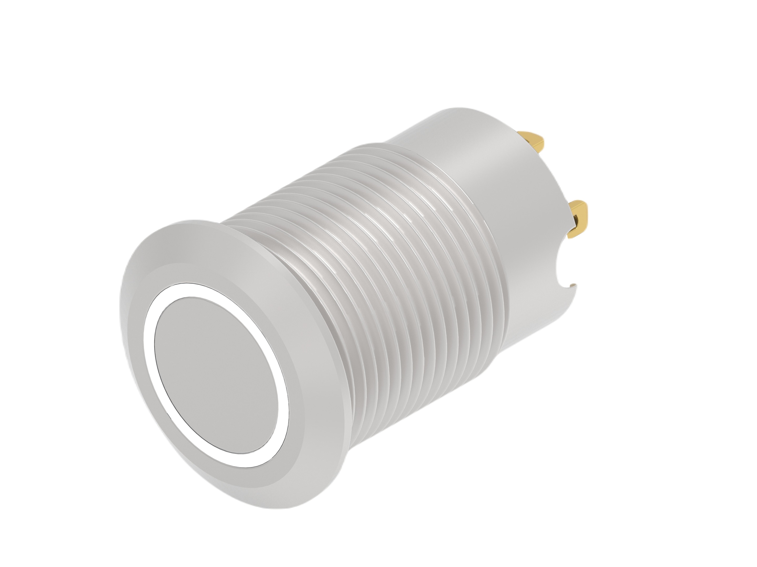 TE Connectivity AV 12 Series Illuminated Push Button Switch, Momentary, Screw Mount, 9mm Cutout, SPST, White LED, 12V,