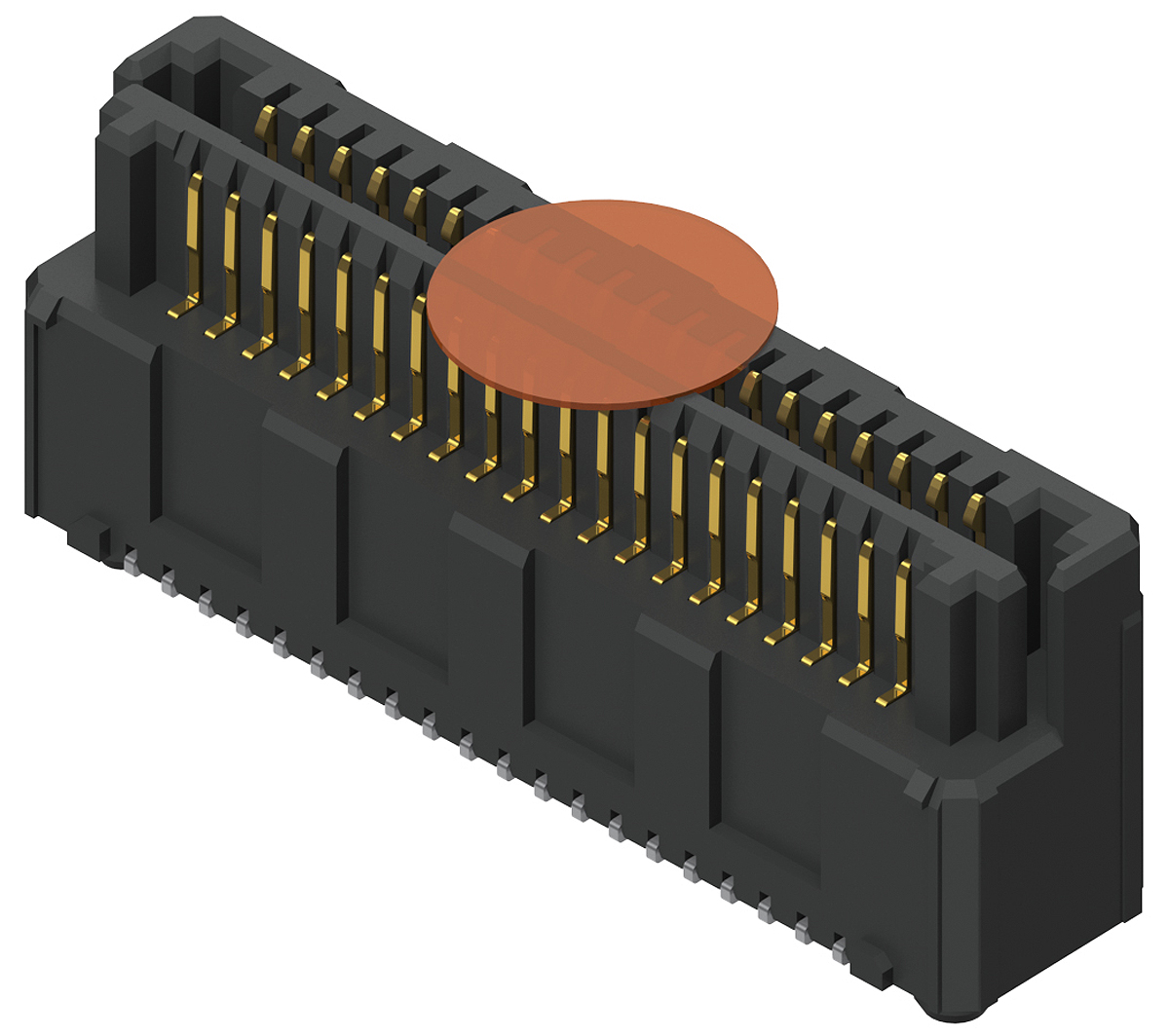 Samtec LSEM Series Straight Surface PCB Header, 40 Contact(s), 0.8 mm Pitch, 2 Row, Shrouded