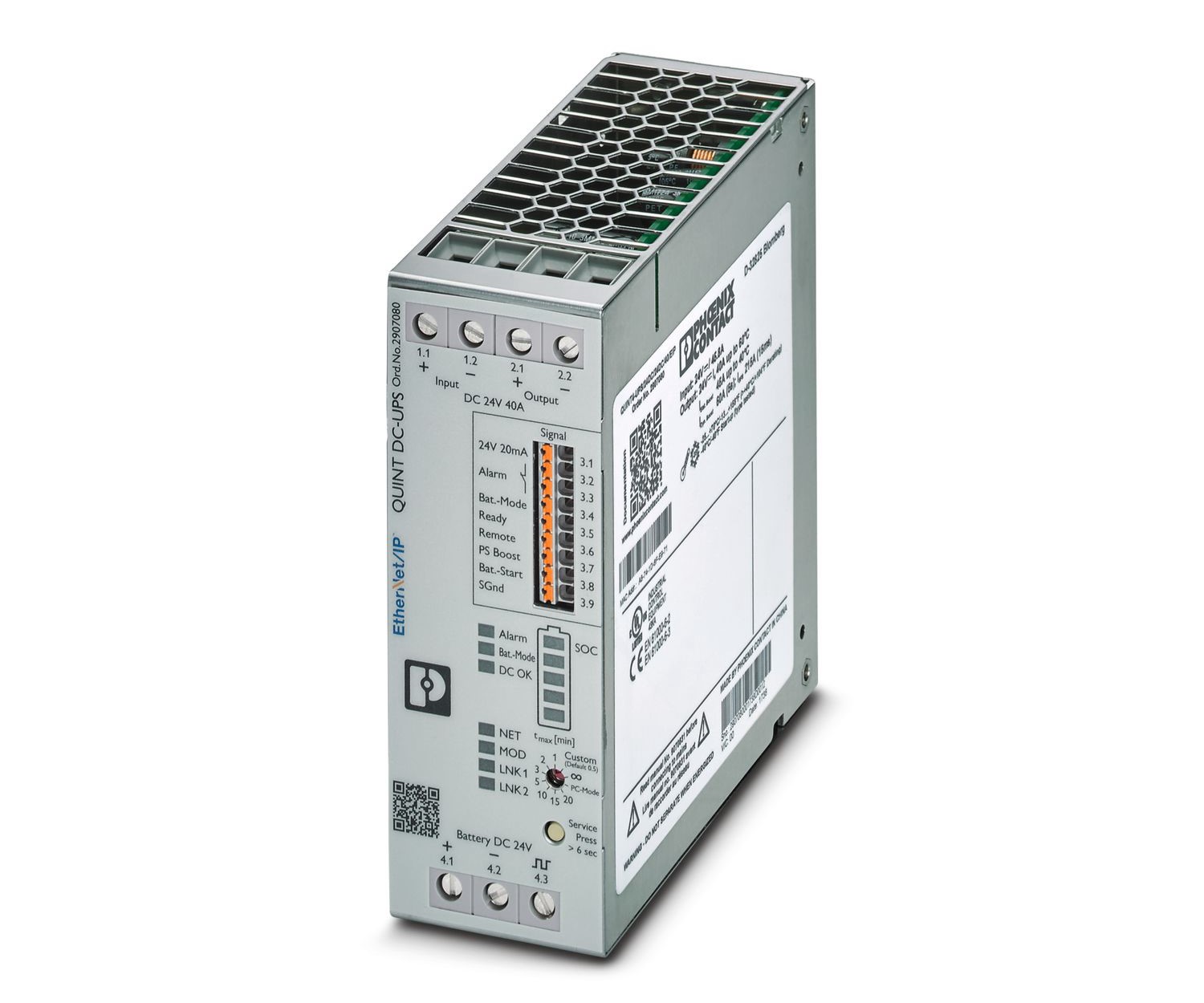 Phoenix Contact 18 → 30V dc Input DIN Rail Uninterruptible Power Supply (1.12kW), QUINT4
