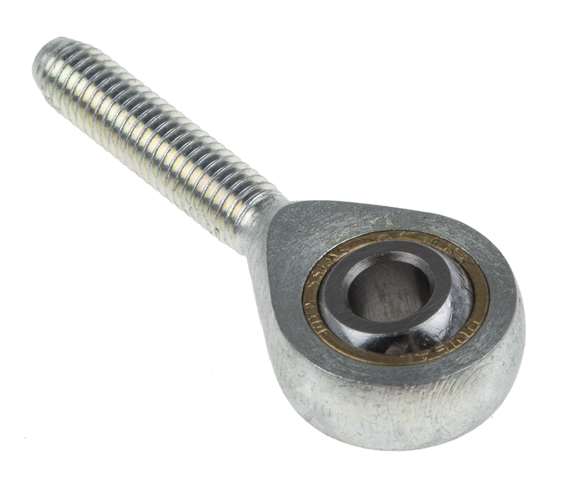 RS PRO M5 x 0.8 Male Steel Rod End, 5mm Bore, 41mm Long, Metric Thread Standard, Male Connection Gender