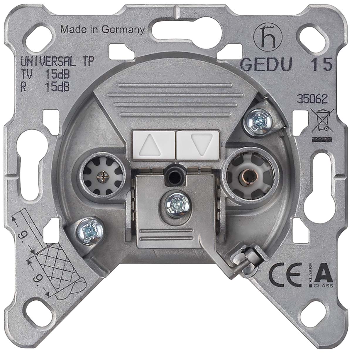 TV/FM Coaxial Female Socket, Wall Mount
