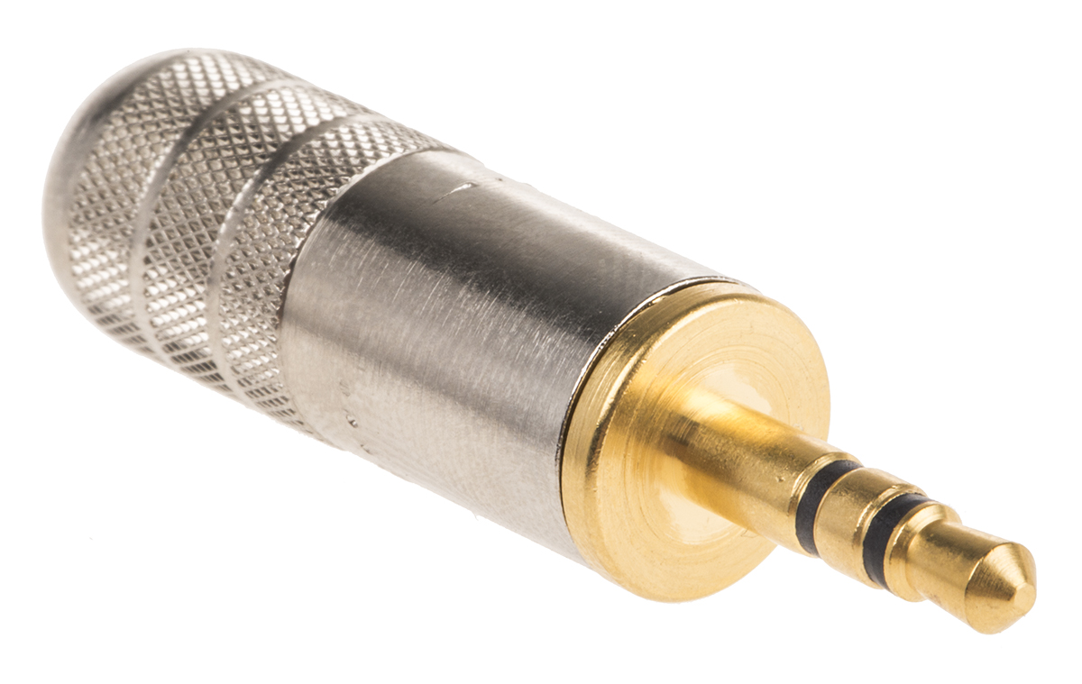 Switchcraft Jack Connector 3.5 mm Cable Mount Stereo Plug, 3Pole 4A