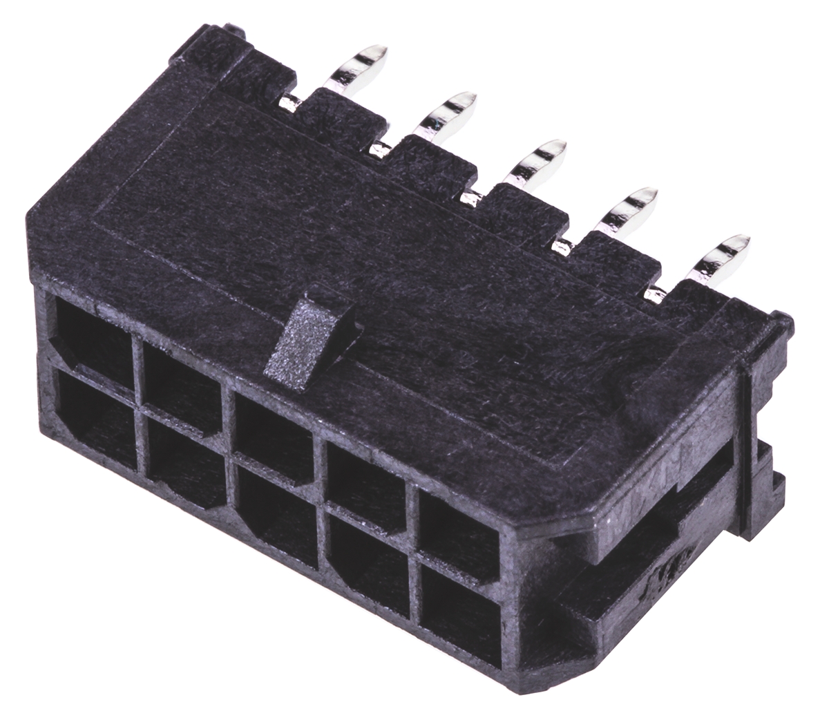 Molex Micro-Fit 3.0 Series Vertical Through Hole PCB Header, 10 Contact(s), 3 mm Pitch, 2 Row, Shrouded