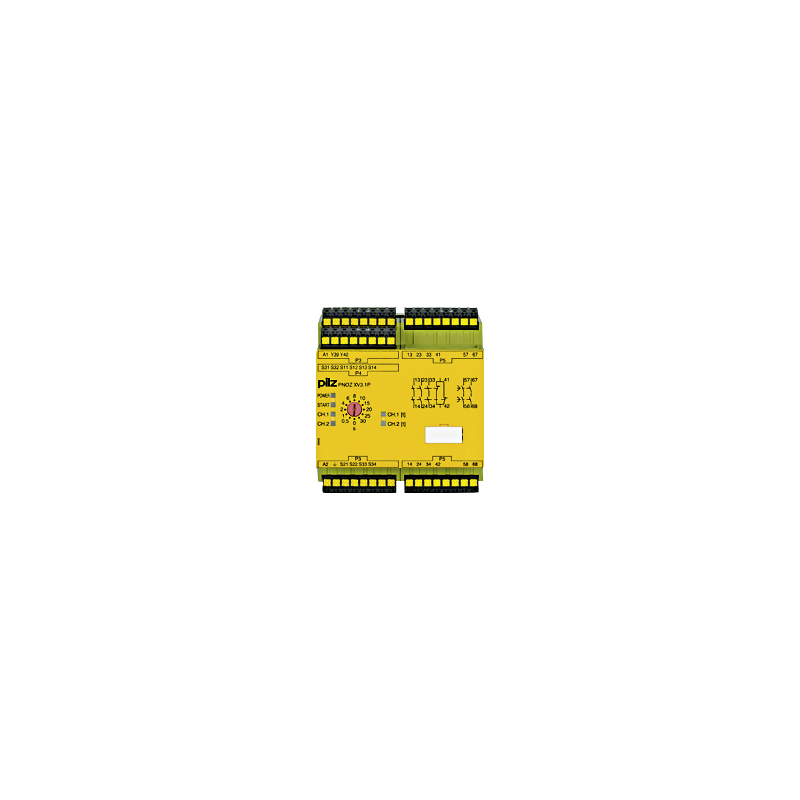 Pilz 787530 1 Auxiliary Contacts Safety Relay 24 → 240V ac/dc, Single/Dual-Channel 5 Safety Contacts