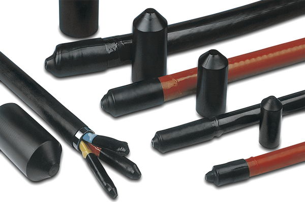 HellermannTyton End Cap Black, Polyolefin Cross Linked (POX) Adhesive Lined, 40mm