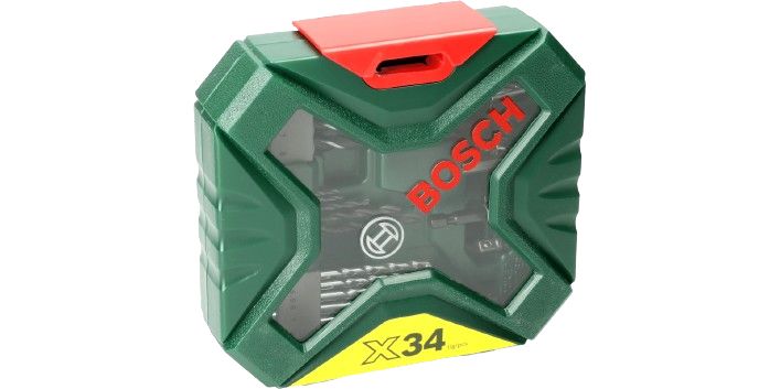 Bosch 34-Piece Masonry Drill Bit, Metal Drill Bit, Wood Drill Bit Set for Multi-Material, 8mm Max, 2mm Min, HSS Bits