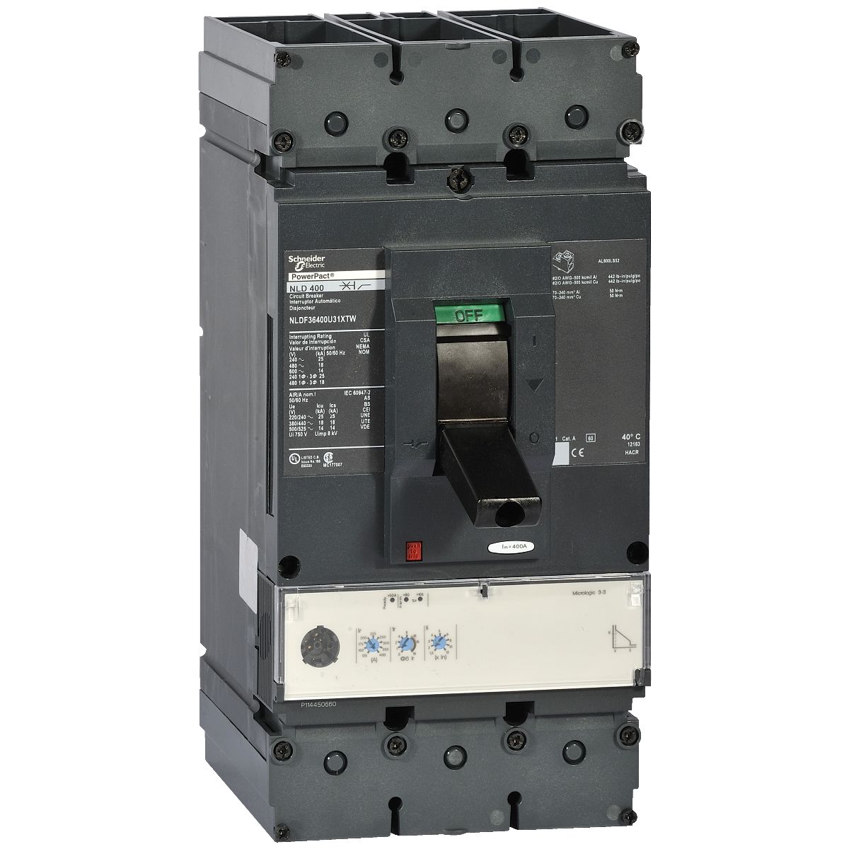 Schneider Electric, PowerPact MCCB Molded Case Circuit Breaker 3P 400A