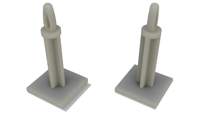 25.4mm High Nylon 66 PCB Support for 4mm PCB Hole, 17.8 x 17.8mm Base