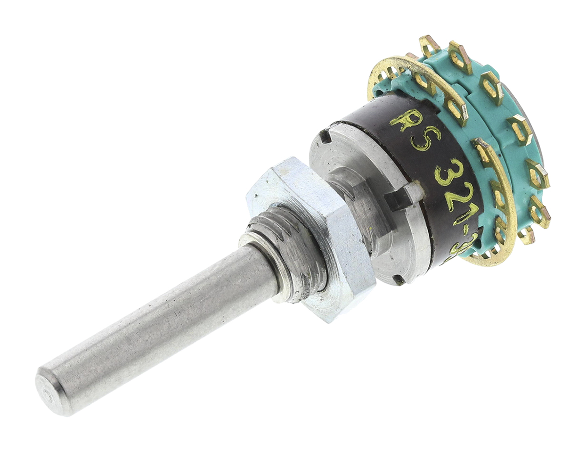 NSF My shorting, 6 Position DP6T Rotary Switch, 1.5 A, Solder