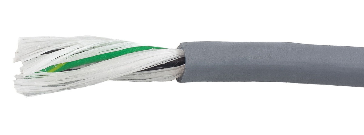 Alpha Wire Ecogen Ecoflex PUR Control Cable, 3 Cores, 0.5 mm² 20 AWG, Unscreened, 30 m, Grey Modified Polyphenylene