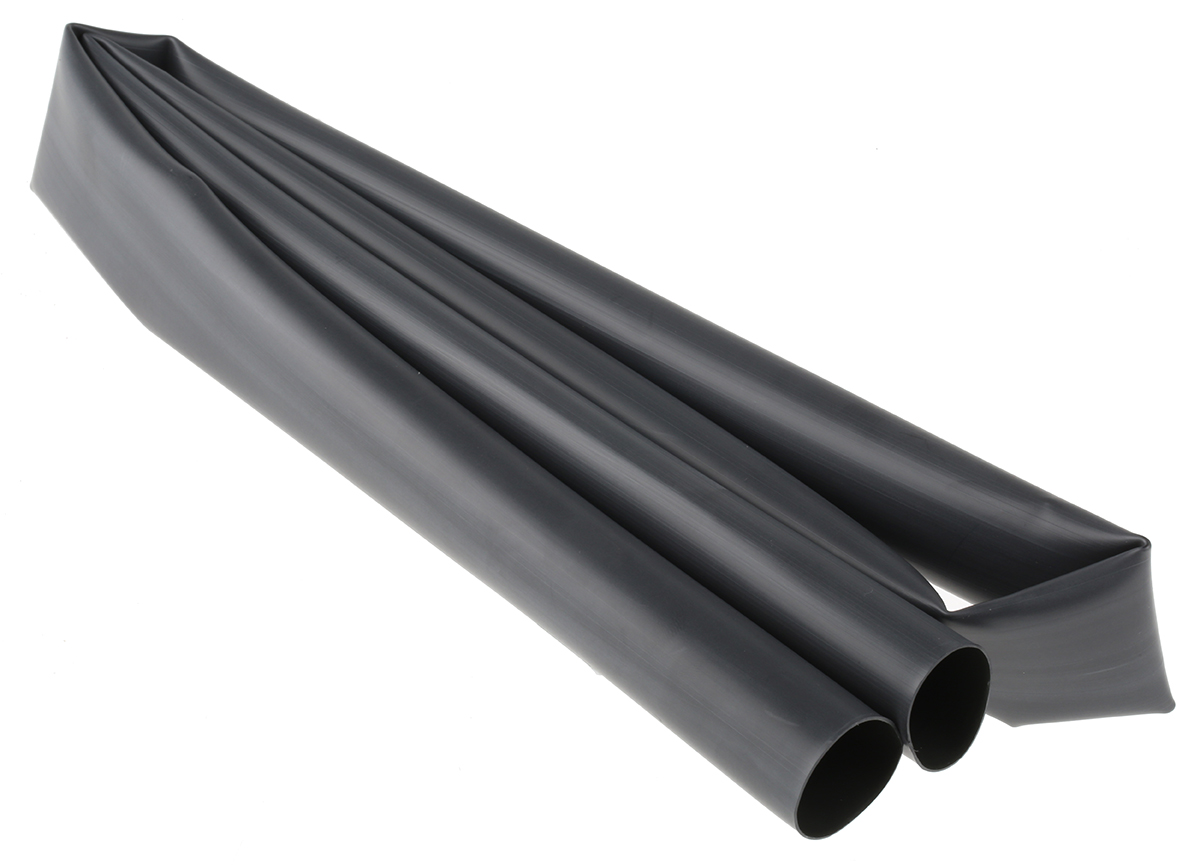 TE Connectivity Adhesive Lined Heat Shrink Tubing, Black 24mm Sleeve Dia. x 1.2m Length 4:1 Ratio, HTAT Series
