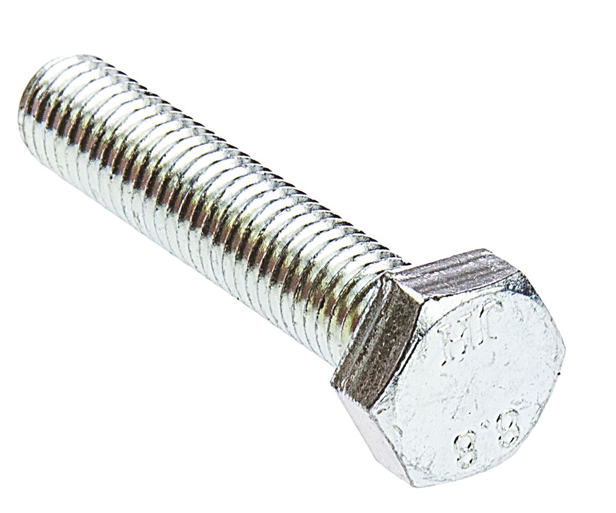 RS PRO Bright Zinc Plated Steel, Hex Bolt, M8 x 40mm
