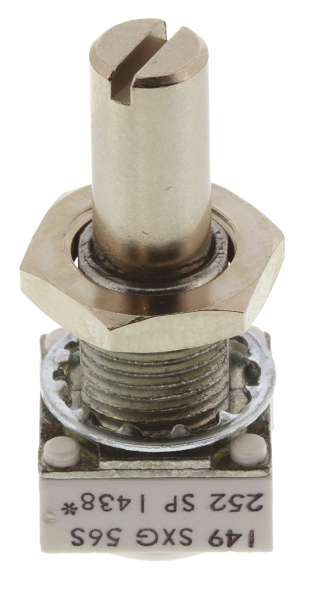 Vishay 149 2.5kΩ Rotary Potentiometer 1-Gang, Panel Mount (Through Hole), 14910F0GJSX10252KA