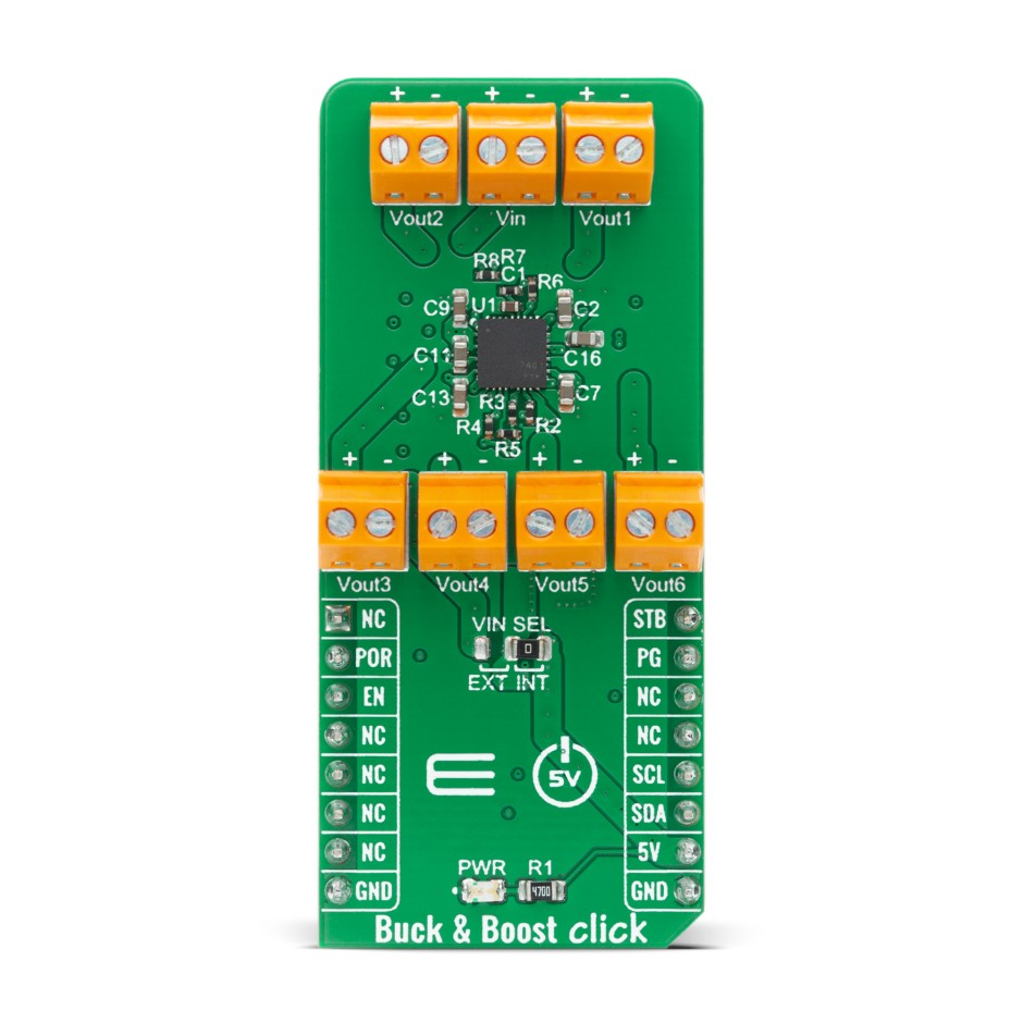 MikroElektronika Buck & Boost Click Buck-Boost Controller for MIC7401 for System equipped with the mikroBUSTM socket