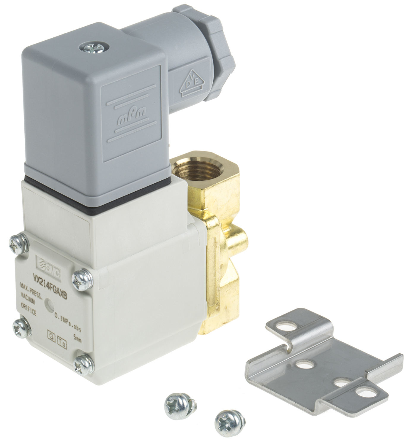 SMC 2/2 Pneumatic Solenoid Valve - Solenoid/Spring G 1/4 VX21 Series 24V dc