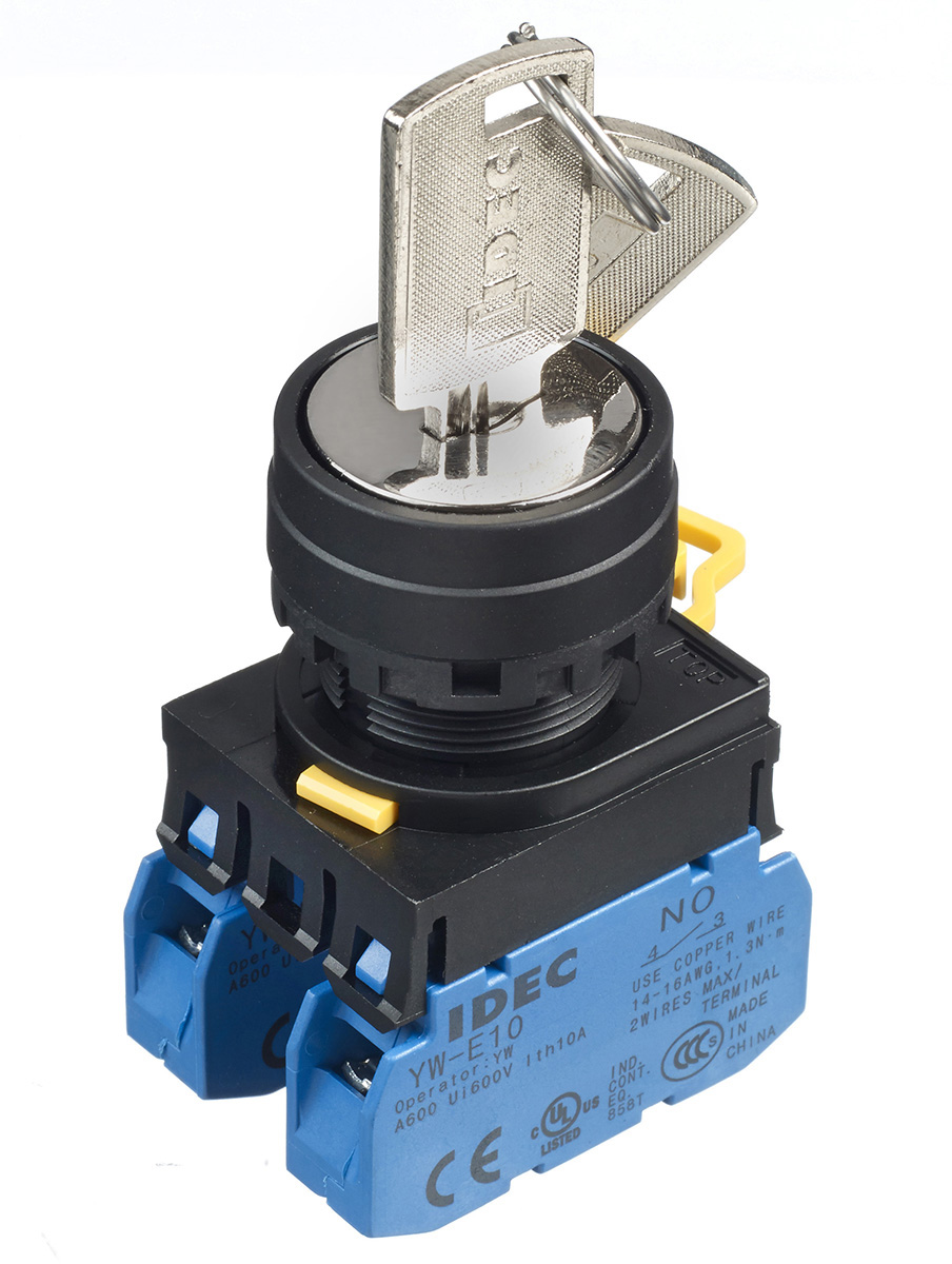 Idec IP65 Key Switch, DPST 3-Way