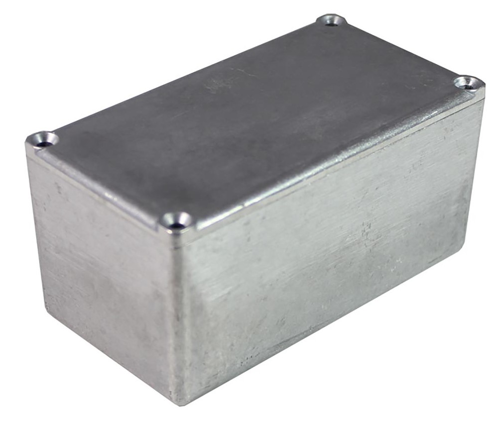 RS PRO Silver Die Cast Aluminium General Purpose Enclosure, IP54, Black Lid, 111 x 60 x 54mm