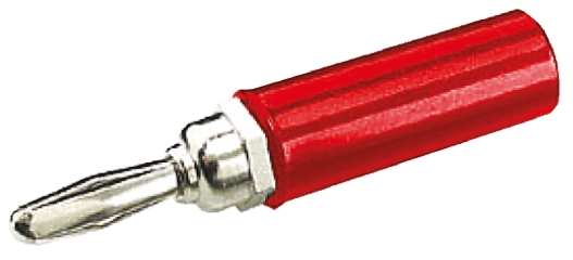 Mueller Electric Red Male Banana Plug, 4 mm Connector, 15A, Nickel Plating