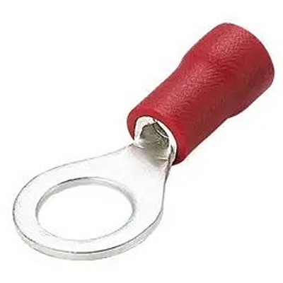 RS PRO Insulated Ring Terminal, M4 Stud Size, Red