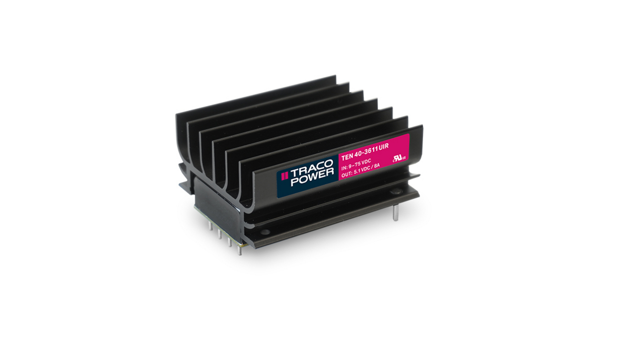 TRACOPOWER TEN 40UIR DC-DC Converter, 12V dc/ 3.33A Output, 14 TO 160 V dc Input, 40W, PCB Mount, +90°C Max Temp -40°C