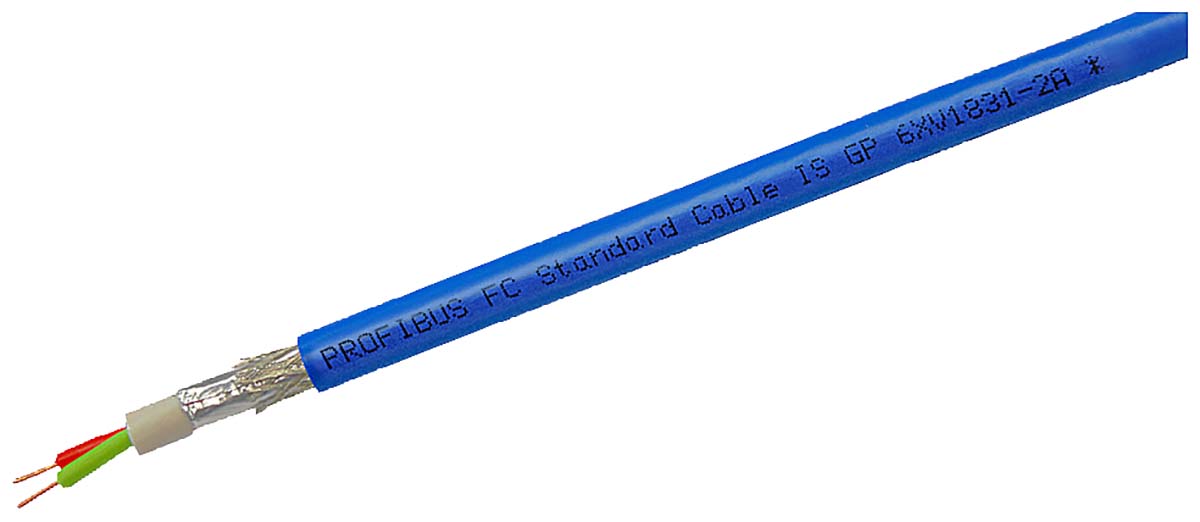 Siemens 6XV1831 Series Data Cable, 2 Cores, 50.26 mm², Screened, 20m, Aluminium Foil, Tinned Copper Braid Shield,