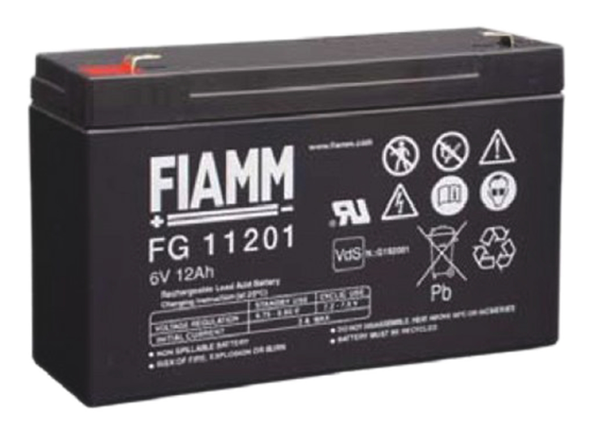 Fiamm 6V Faston F1 Sealed Lead Acid Battery, 12Ah