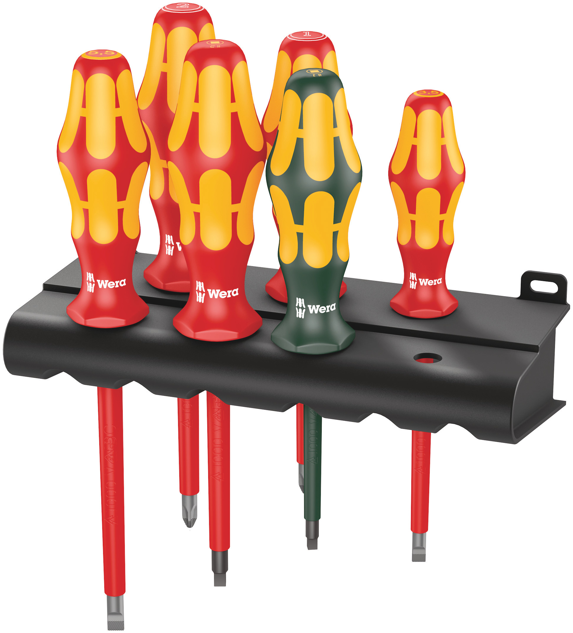 Wera Phillips; Slotted; Square Insulated Screwdriver Set, 6-Piece