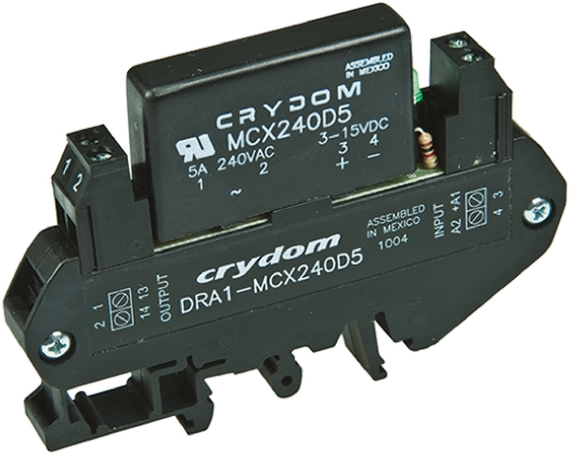 Sensata Crydom DRA1-MCX Series Solid State Interface Relay, 32 V dc Control, 5 A rms Load, DIN Rail Mount