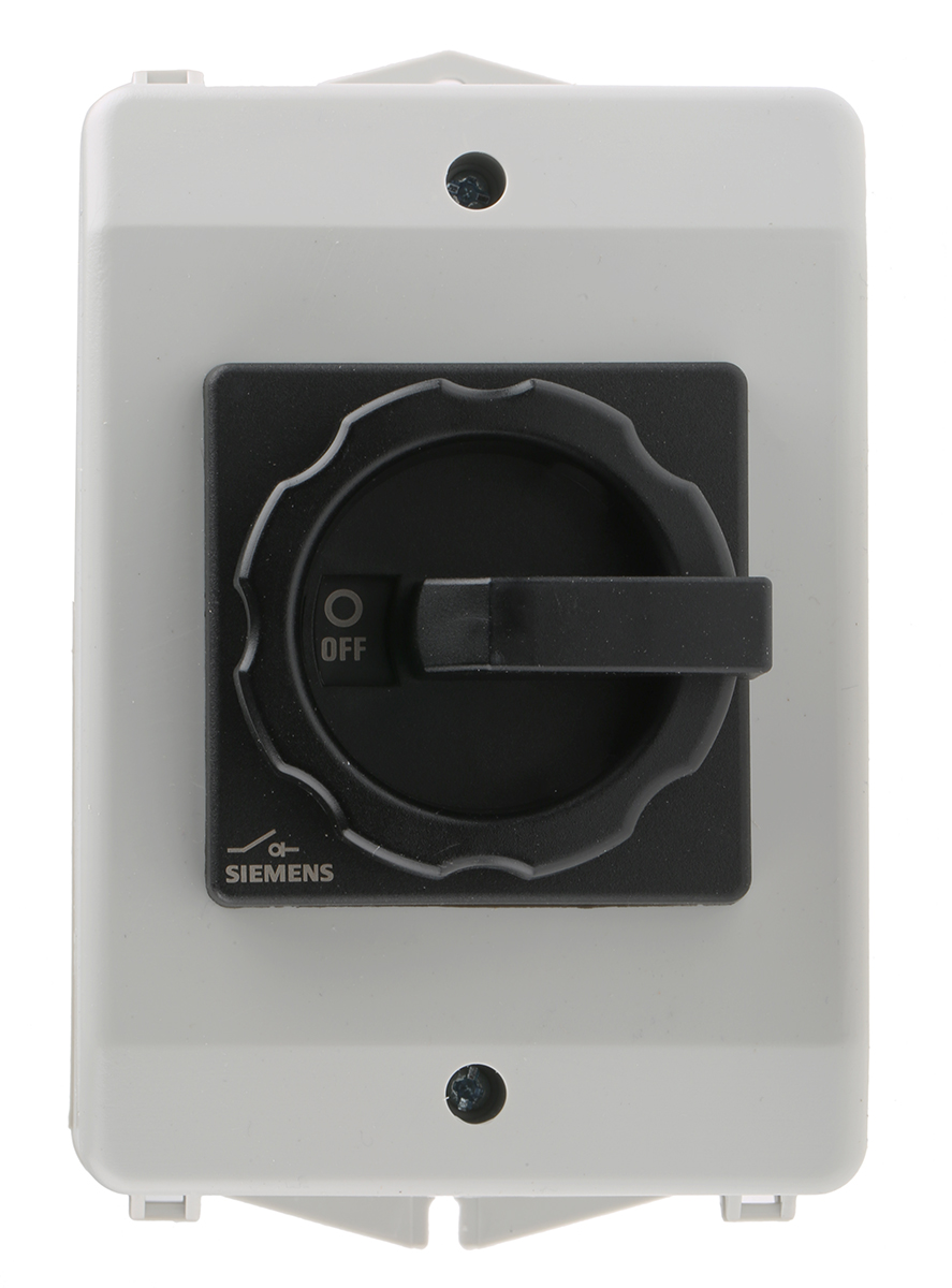 Siemens 3P Pole Fixed Isolator Switch - 16A Maximum Current, 7.5kW Power Rating, IP65