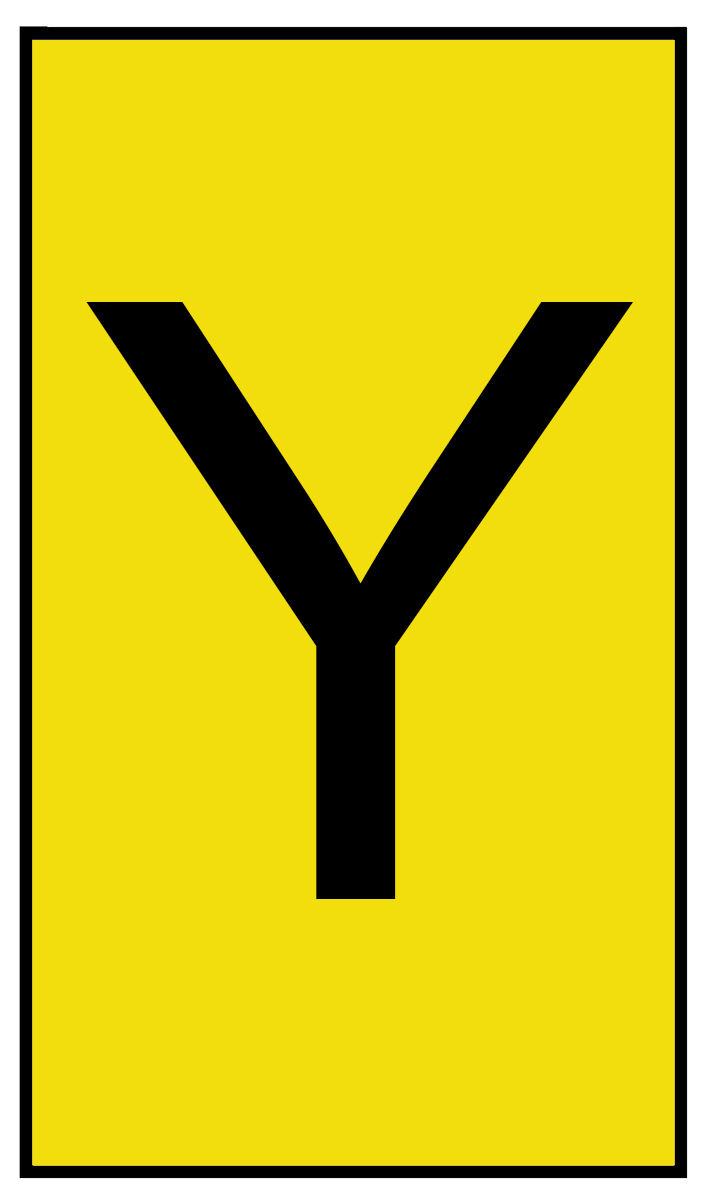 HellermannTyton Ovalgrip Slide On Cable Markers, Black on Yellow, Pre-printed "Y", 2.5 → 6mm Cable, 531-00426