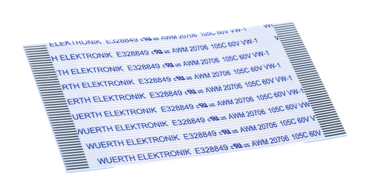 Wurth Elektronik 6876 Series FFC Ribbon Cable, 50-Way, 0.5mm Pitch, 50mm Length
