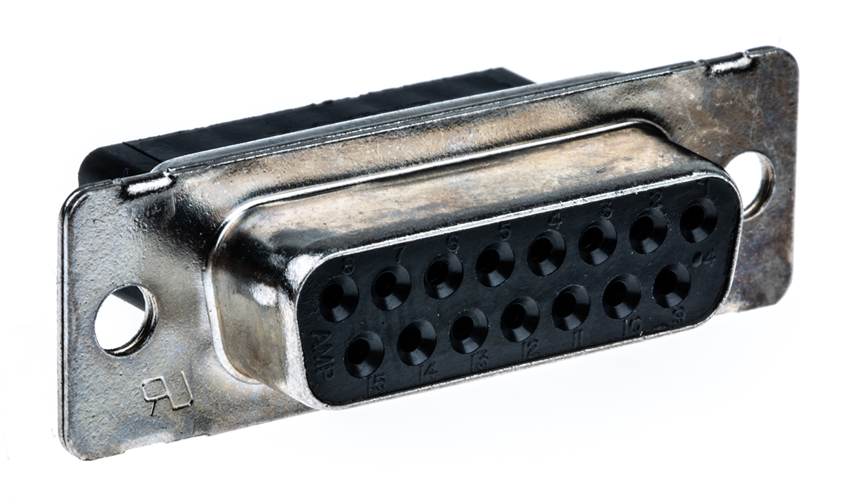 TE Connectivity Amplimite HDP-20 15 Way Cable Mount D-sub Connector Socket
