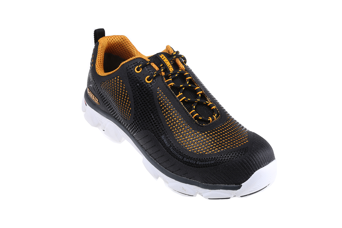 DeWALT Krypton Men's Black, White, Yellow Stainless Steel Toe Capped Safety Trainers, UK 11, EU 45