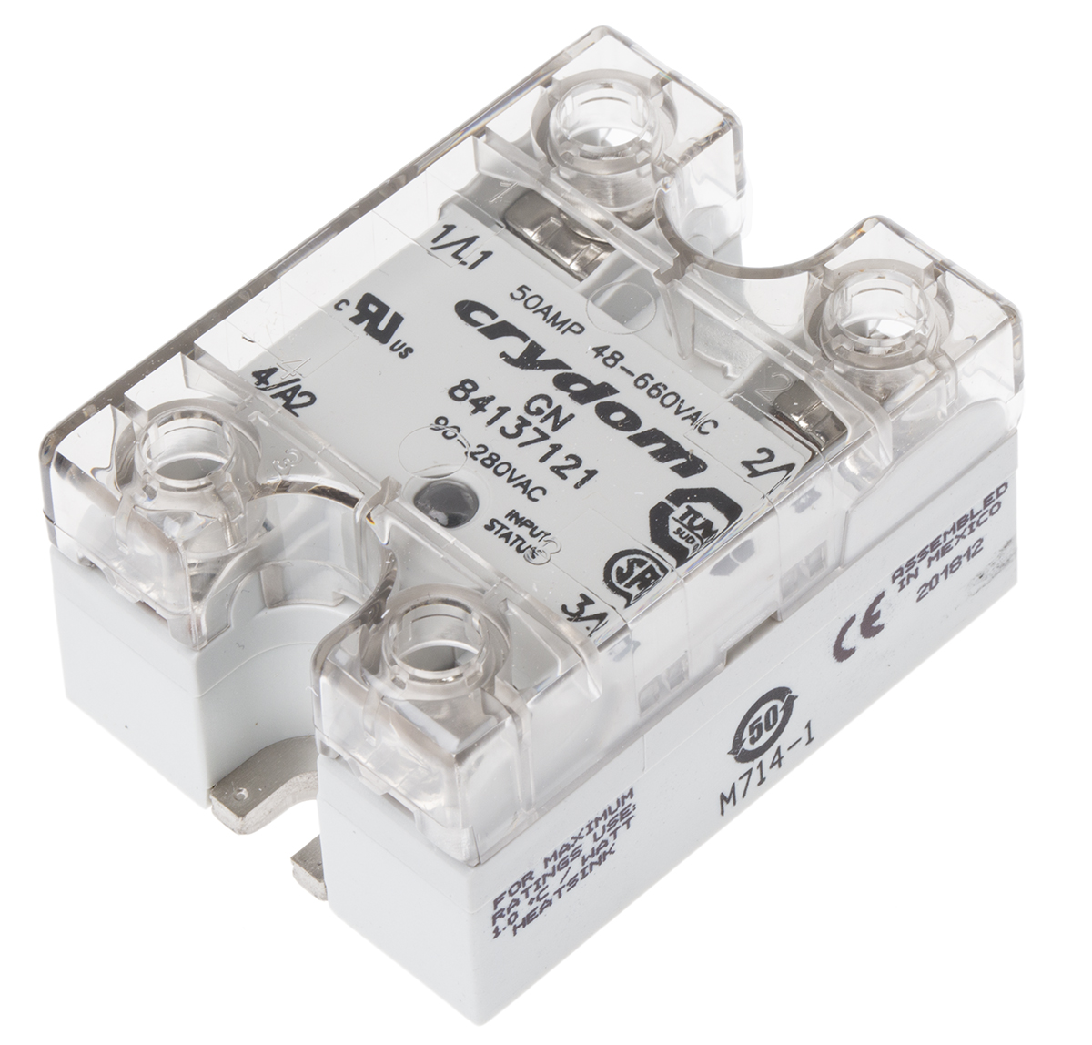 Sensata Crydom GN Series Solid State Relay, 50 A rms Load, Panel Mount, 660 V ac Load, 280 V ac Control