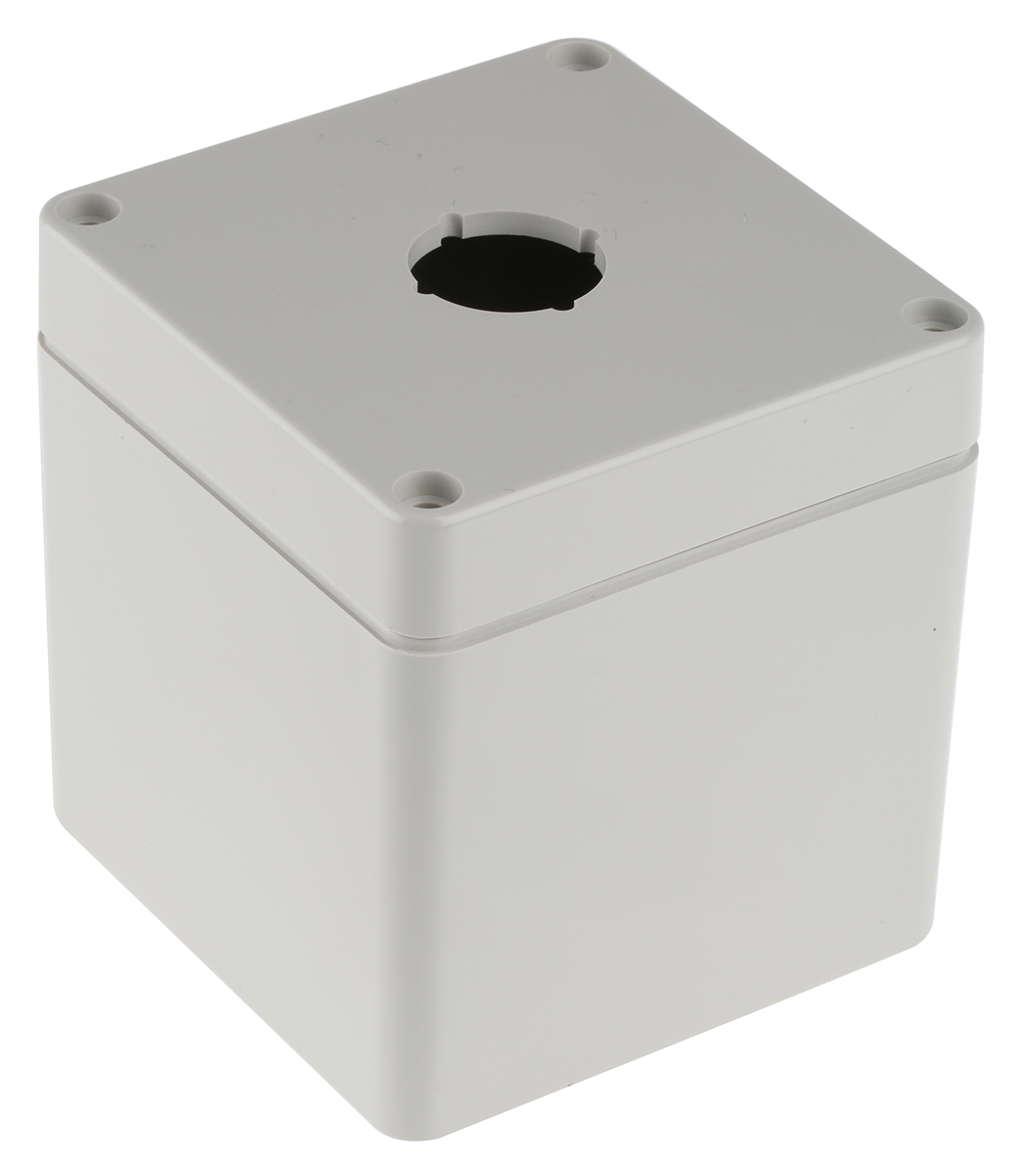 Bopla Light Grey Plastic Euromas Push Button Enclosure - 3 Hole 22mm Diameter