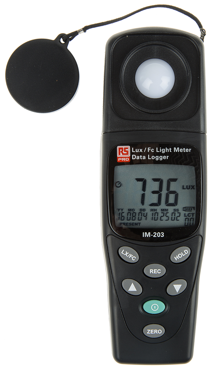 RS PRO IM203 Light Meter, 20lx to 200000lx, ±3 %