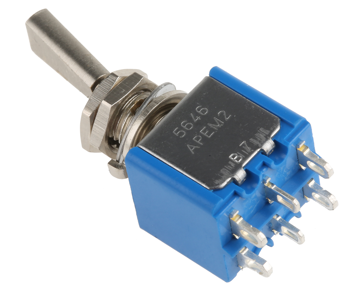 APEM Toggle Switch, Panel Mount, On-On, DPDT, Solder Terminal